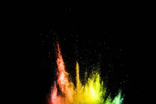 Bunte Explosion Für Glückliches Holi Pulver Abstrakter Hintergrund Von Farbpartikeln — Stockfoto