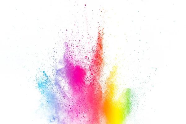 Bunte Explosion Für Glückliches Holi Pulver Abstrakter Hintergrund Von Farbpartikeln — Stockfoto