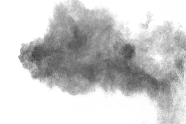 Dziwaczne formy chmury wybuchu biały proszek z tyłu czarny — Zdjęcie stockowe
