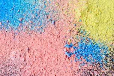 Renkli arka plan tebeşir tozu. Çok renkli toz parçacıkları
