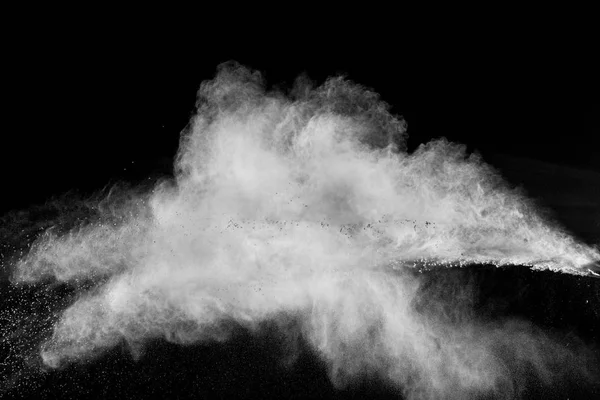 Explosión Abstracta Polvo Blanco Contra Fondo Negro Exhalación Abstracta Polvo —  Fotos de Stock