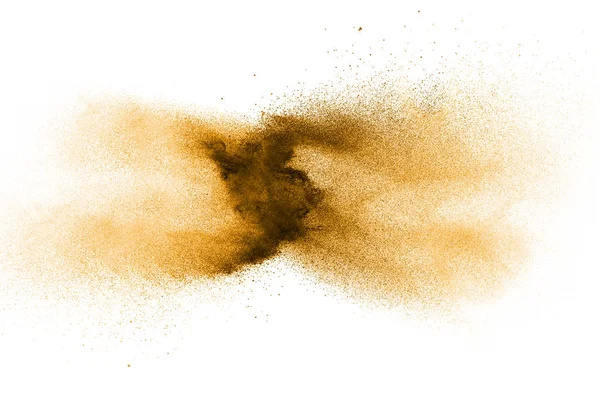 Παγωμένη Κίνηση Έκρηξης Καφέ Σκόνης Σταμάτημα Της Κίνησης Της Καστανής — Φωτογραφία Αρχείου