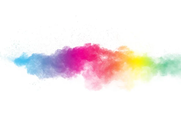 Colorful Background Pastel Powder Color Dust Splash White Background — Stock Photo, Image