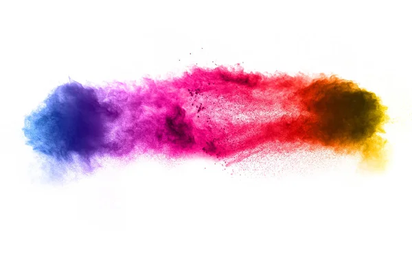 Movimento Congelamento Particelle Polvere Colorate Sfondo Bianco Consistenza Astratto Colore — Foto Stock