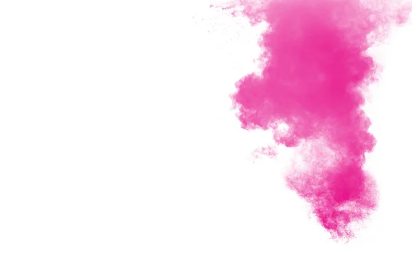 Έκρηξη Ροζ Σκόνης Λευκό Φόντο Ροζ Σύννεφο Σκόνη Βουτιά Στο — Φωτογραφία Αρχείου
