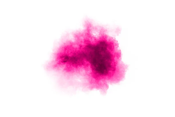 Αφηρημένη Ροζ Σκόνη Έκρηξη Λευκό Φόντο Παγωμένη Κίνηση Ροζ Σκόνης — Φωτογραφία Αρχείου