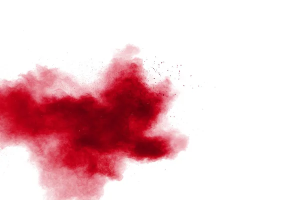 Explosion Abstraite Poudre Rouge Sur Fond Blanc Poudre Rouge Explosion — Photo