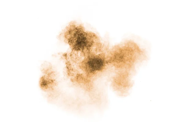 Σύννεφο Σκόνης Καφέ Καφέ Σωματίδια Splattered Πάνω Λευκό Φόντο — Φωτογραφία Αρχείου