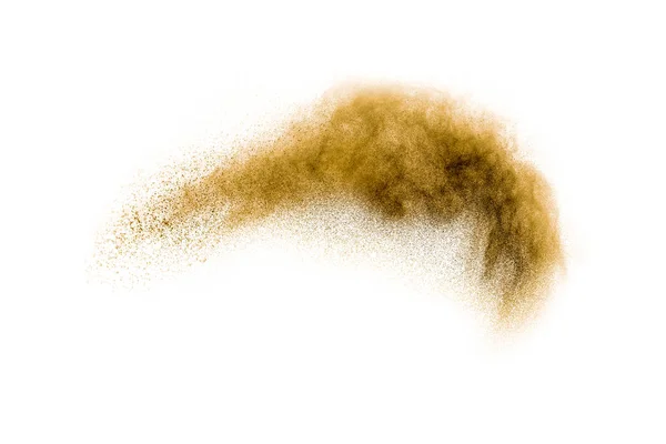 茶色の塵の爆発の凍結運動 茶色の粉の動きを止める — ストック写真