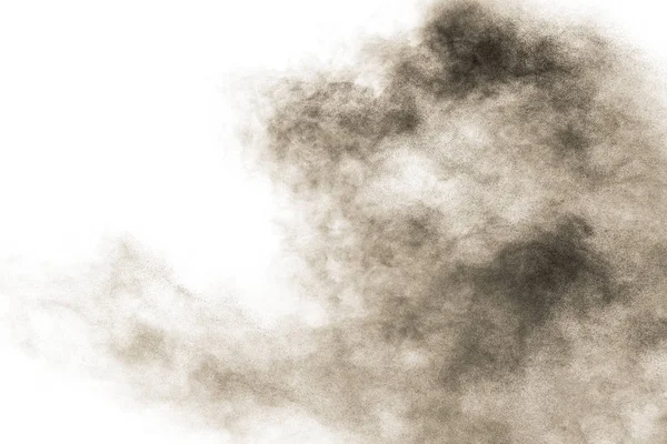 Gefrierbewegung Der Braunen Staubexplosion Stoppt Die Bewegung Des Braunen Pulvers — Stockfoto