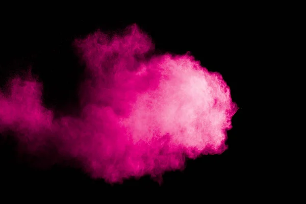 Pink Powder Explosion Cloud Black Background — 스톡 사진
