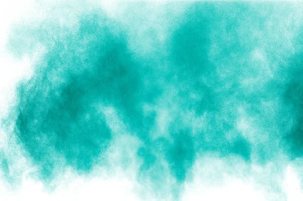 Zielony Kolor Proszku Wybuchu Chmura Białym Tle Zielony Pył Rozpryskany — Zdjęcie stockowe