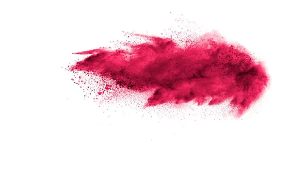 Nuage Explosion Poudre Rouge Sur Fond Blanc Mouvement Gel Des — Photo