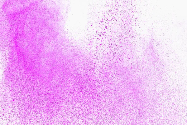 abstract pink dust explosion on white background. abstract pink powder splattered on white background, Freeze motion of pink powder exploding.
