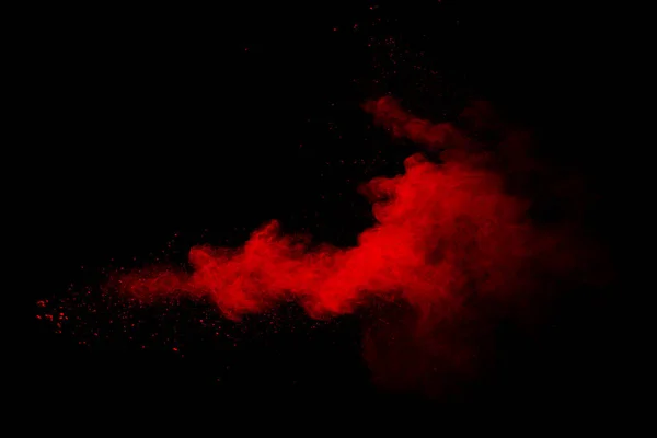 Polvere Rossa Astratta Fondo Nero Nuvole Colore Rosso — Foto Stock