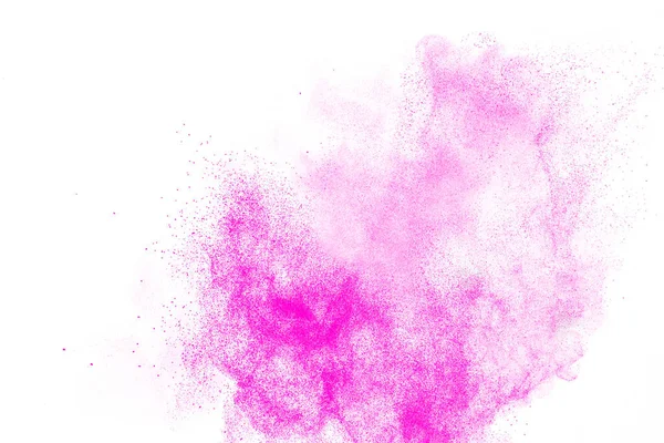 Pink Dust Particles Splash White Background — Stock Photo, Image