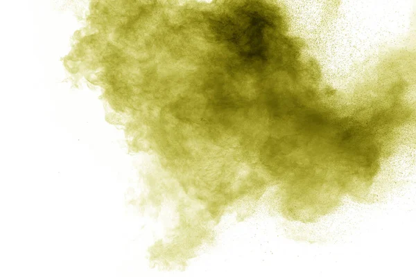 Wolke Grüner Pulver Explodiert Auf Weißem Hintergrund — Stockfoto