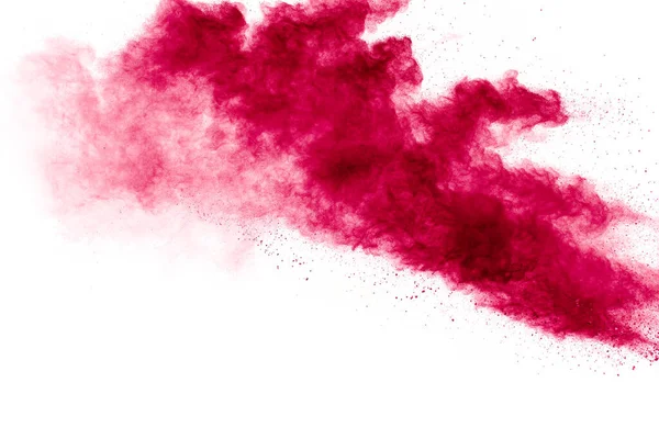 Esplosione Polvere Rossa Sfondo Bianco — Foto Stock