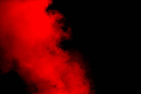 Red Powder Explosion Black Background Freeze Motion Red Dust Particles — Stock Photo, Image