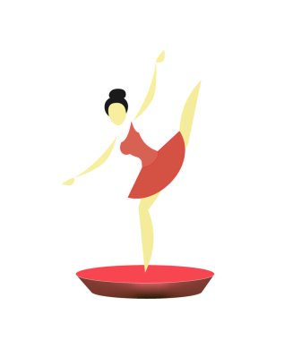 Kırmızı paketi stilize balerin