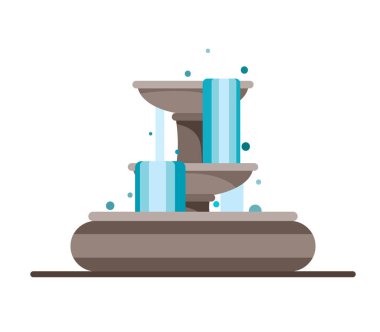 Düz tarzında beyaz bir arka plan üzerinde güzel Çeşme