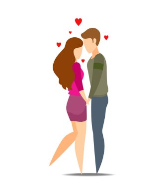 Aşk, iki kavram. Çizgi film karakterleri karakter. Vektör çizim