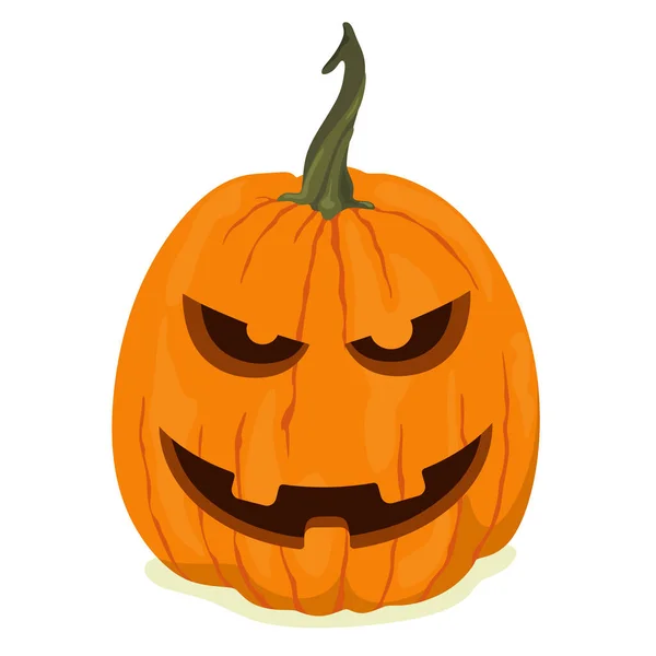 Calabaza Aterradora Halloween Estilo Plano Vector Espeluznante Calabaza Espeluznante — Archivo Imágenes Vectoriales