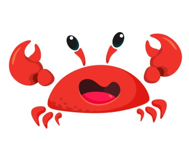 Bebek tee baskı için vektör olarak Sevimli yengeç illüstrasyon. Vektör karikatür tarzında izole .