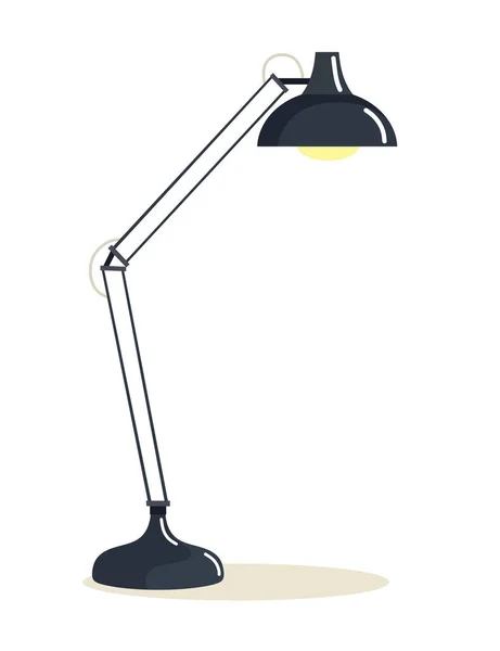 Підлогова Лампа Лампа Плоский Вектор Ізольований — стоковий вектор