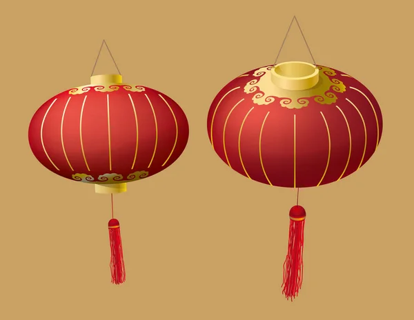 Vector Tradicional Linterna China — Vector de stock