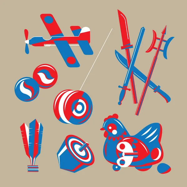 Hong Kong nostaljik oyuncak grafik illüstrasyon