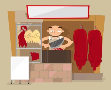 Hong Kong Çin Barbekü et dükkanı Printvector çizimi