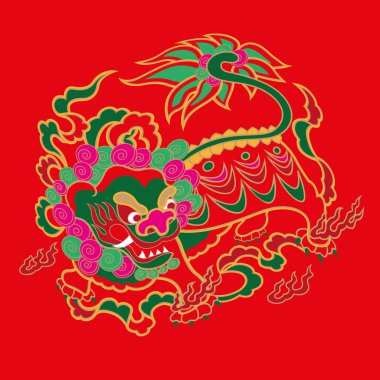 Çin nakışı aslan desen