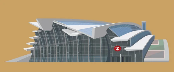 Hong Kong Április 2019 Vektorgrafikus Hong Kong West Kowloon Station — Stock Vector