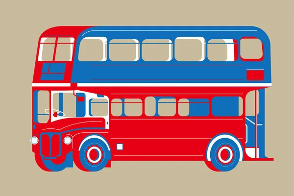 Grafisk Vektor London Vintage Dubbel Däckets Buss — Stock vektor