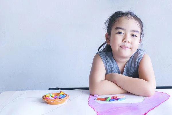 Girl Imagining What Her Future Artwork Essential Child Children Working — Stock Photo, Image