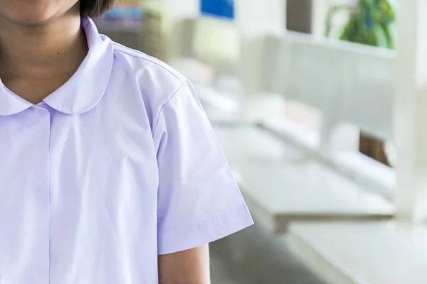 Schoolgirls Standing Line — Stock Photo, Image