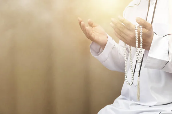 Religious Muslim Man Praying Mosque Men Praying God Islam Put — Stock Photo, Image