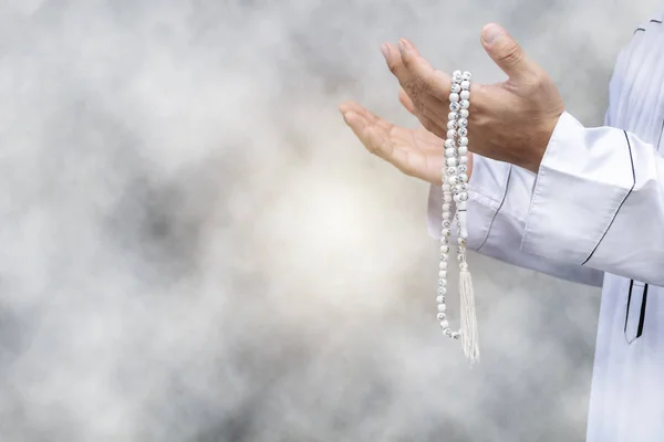 Religious Muslim Man Praying Mosque Men Praying God Islam Put — Stock Photo, Image