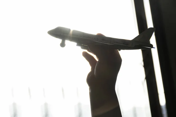 Kinder Die Flugzeug Spielen Sind Wie Ein Traum Vom Lernen — Stockfoto