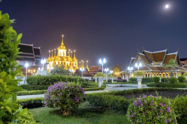 Wat Ratchanadda, geceleri, güzel ışıkları açmak.