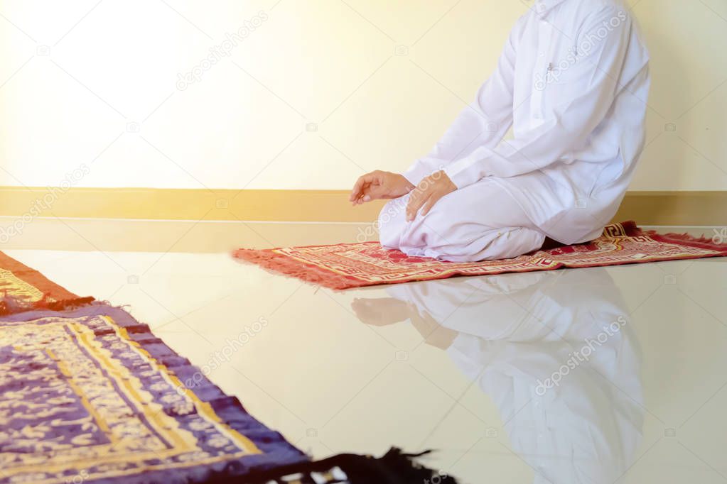 Islamic culture. Religious muslim man praying