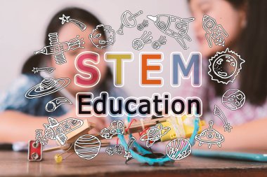 BTMM eğitim geçmişi. STEM - bilim, teknoloji, mühendislik ve matematik geçmişi karalama ikonu eğitimi. Eğitim karalama veya eğitim BTMM arka plan kavramı.