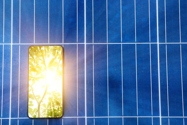 Panel Solar Fotovoltaica Fuente Electricidad Alternativa Concepto Recursos Sostenibles Luz —  Fotos de Stock