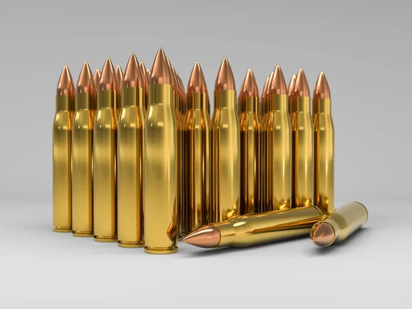 Couple Bullets White Background Vertical Position Rendering — Stock Photo, Image