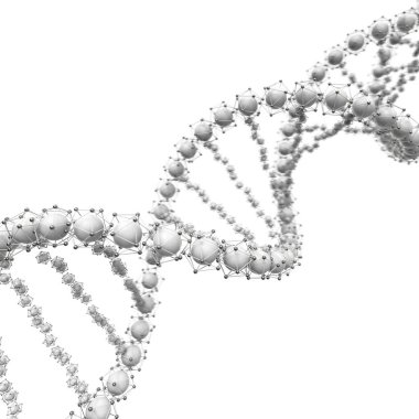 DNA zinciri. Soyut bilimsel geçmiş. Güzel bir illüstrasyon. Biyoteknoloji, biyokimya, genetik ve tıp konsepti. 3B görüntüleme