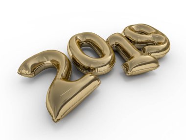 Yeni yıl balonlar. 3D render