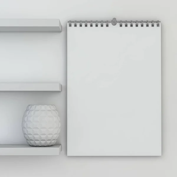 Blank Design Calendar Template Background Soft Shadows Rendering — Stock Photo, Image