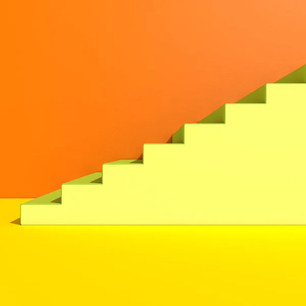 Wand Mit Treppenhintergrund Minimalistischer Stil Für Sockelbild Für Poster Darstellung — Stockfoto
