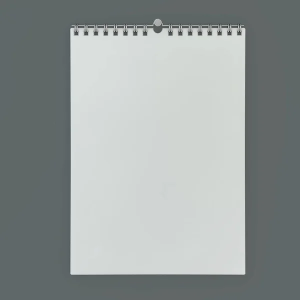 Plantilla Calendario Diseño Blanco Con Fondo Con Sombras Suaves Renderizado — Foto de Stock